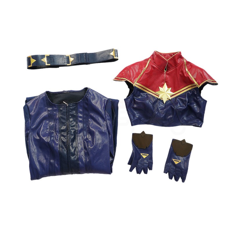 2022 New Captain Marvel Cosplay Suit Carol Danvers Blue Costume