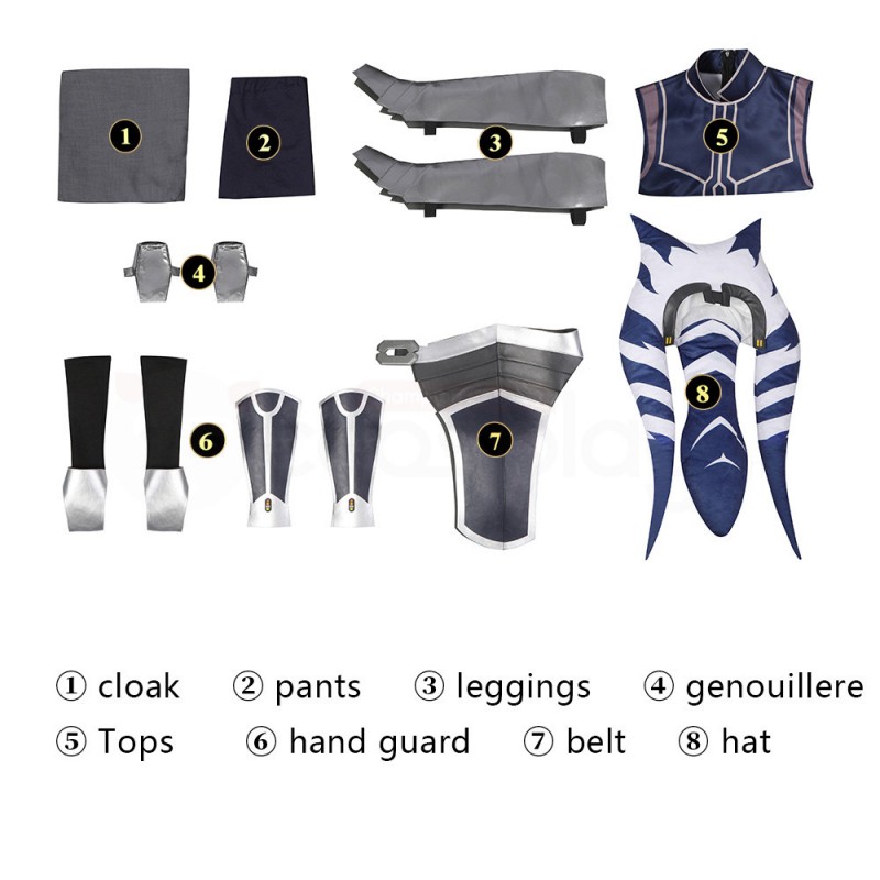 Star Wars The Clone Wars Ahsoka Tano Cosplay Costumes