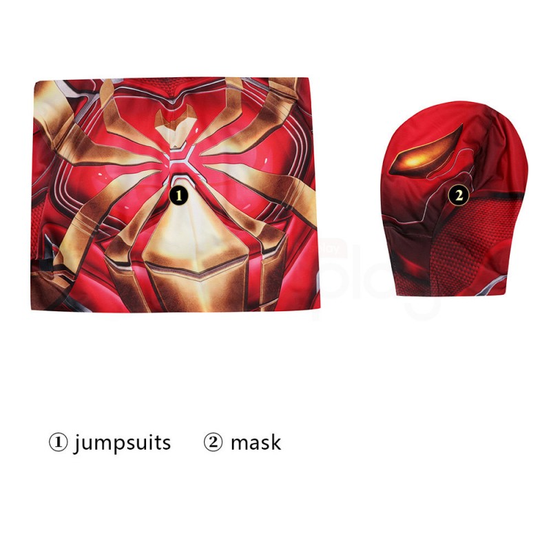 Iron Spider Armor Red Jumpsuit Spider-Man Cosplay Costumes