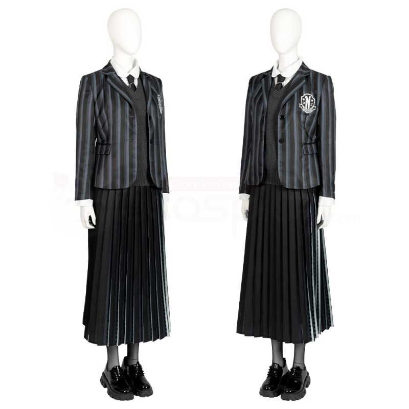 Wednesday Addams School Uniform The Addams Family Cosplay Costumes