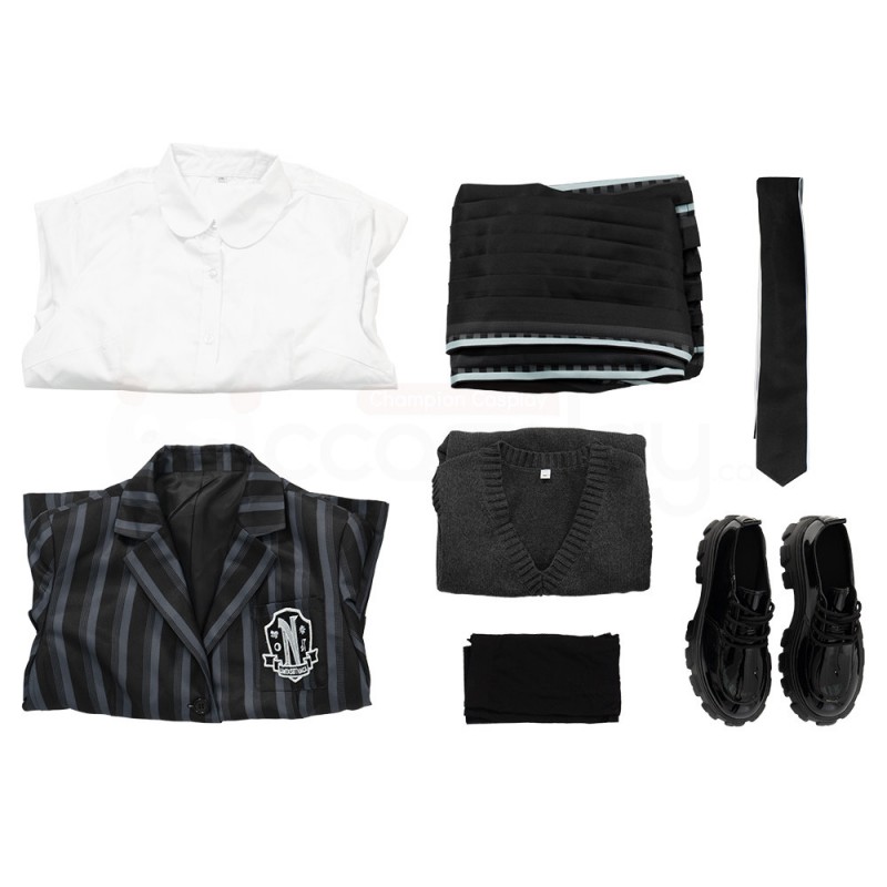 Wednesday Addams School Uniform The Addams Family Cosplay Costumes