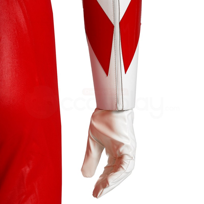 Red Ranger Costume Mighty Morphin Power Rangers Jason Lee Scott Cosplay Suit