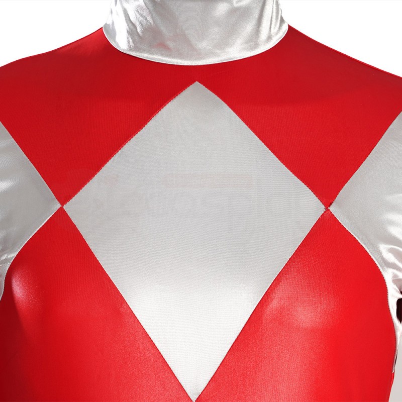Red Ranger Costume Mighty Morphin Power Rangers Jason Lee Scott Cosplay Suit