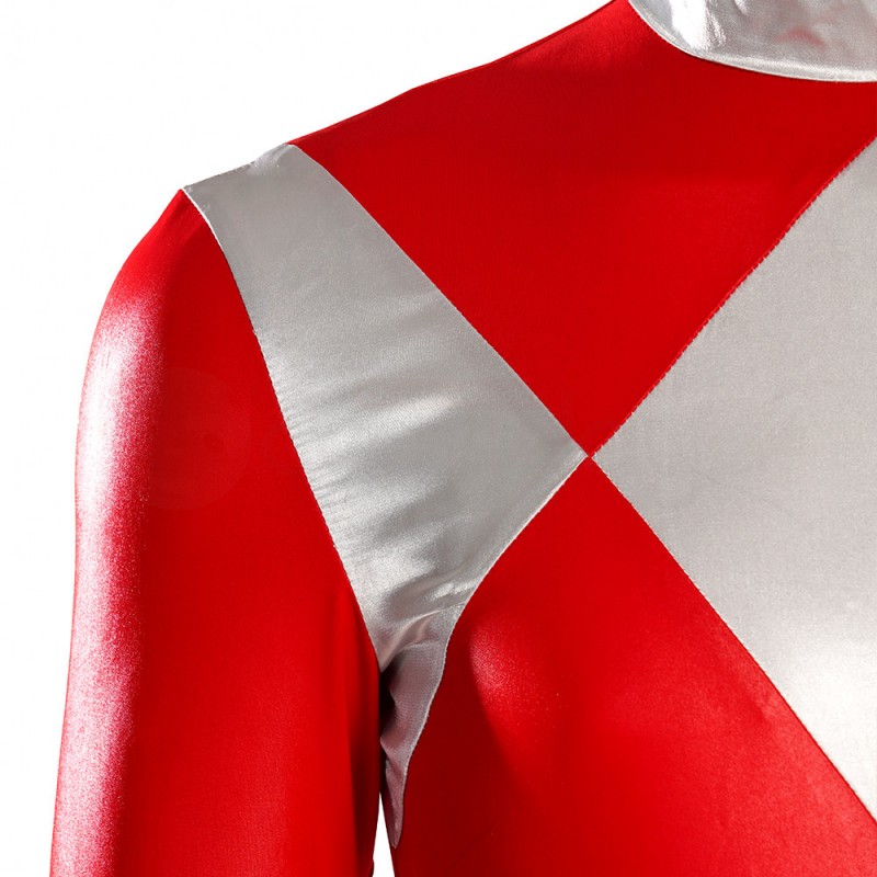 Red Ranger Costume Mighty Morphin Power Rangers Jason Lee Scott Cosplay Suit