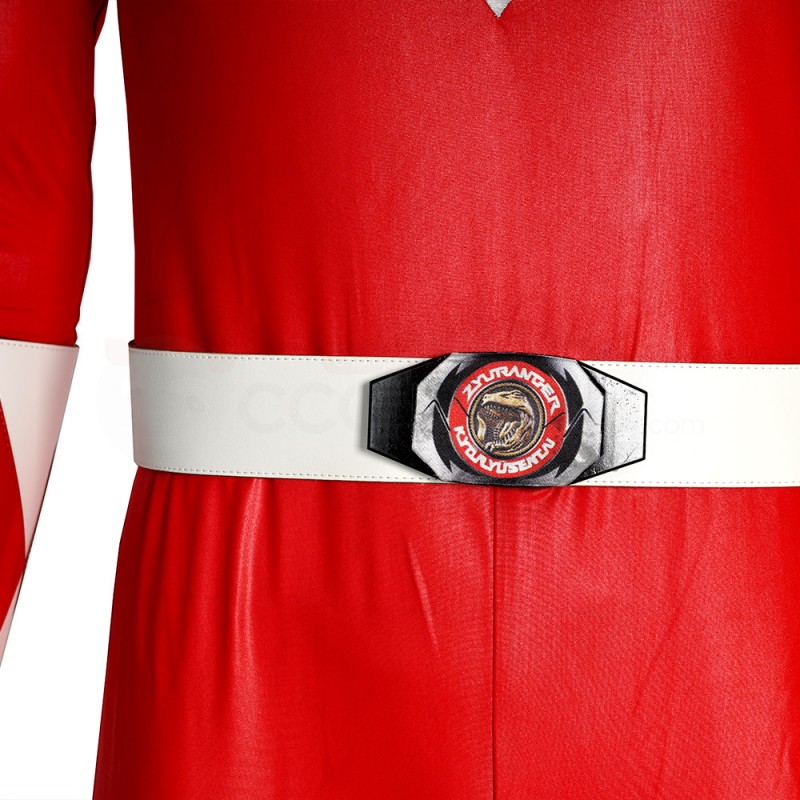 Red Ranger Costume Mighty Morphin Power Rangers Jason Lee Scott Cosplay Suit