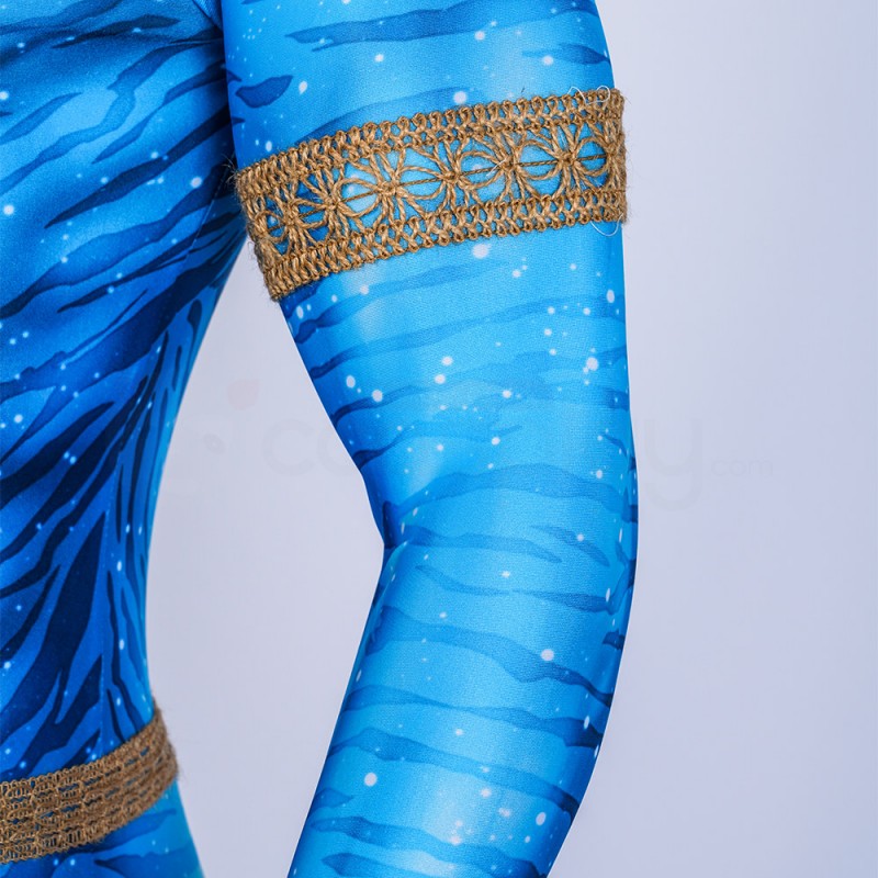 Jake Sully Blue Jumpsuit Avatar 2 The Way of Water Cosplay Costume