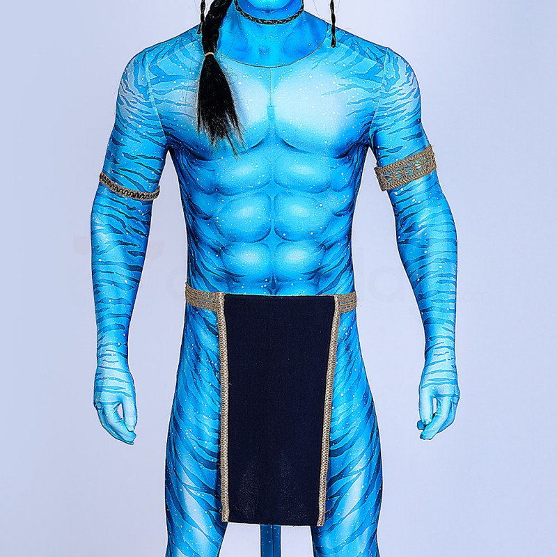 Jake Sully Blue Jumpsuit Avatar 2 The Way of Water Cosplay Costume
