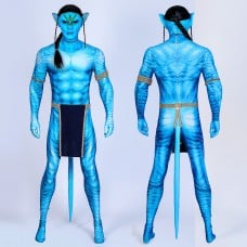 Jake Sully Blue Jumpsuit Avatar 2 The Way of Water Cosplay Costume