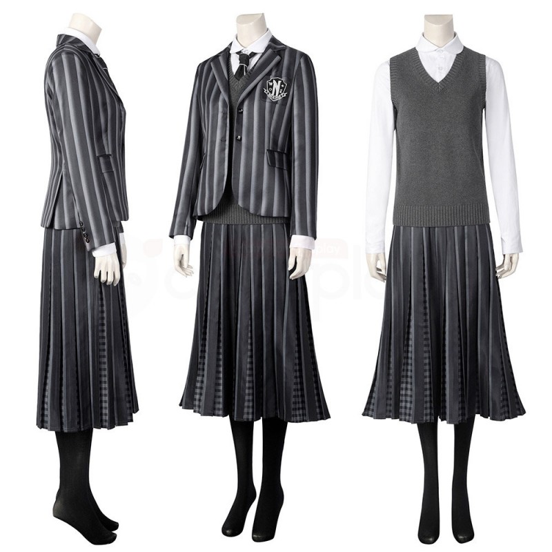 Wednesday Addams Cosplay Costumes The Addams School Uniform