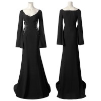 Wednesday Addams Morticia Cosplay Costumes Black Dress