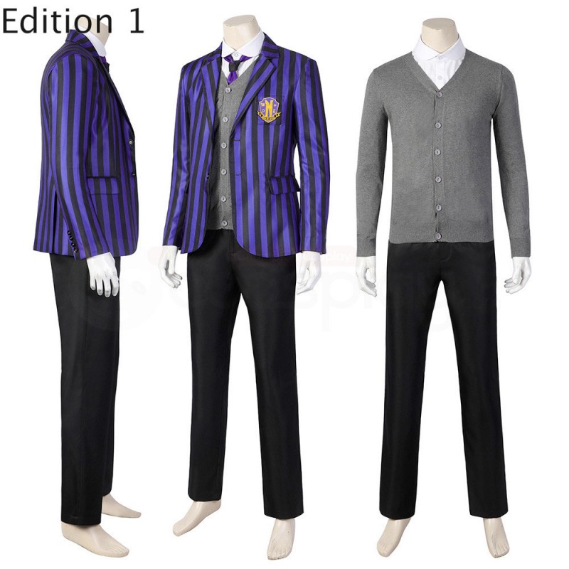 Boys Academy Uniform Wednesday Addams Cosplay Costumes