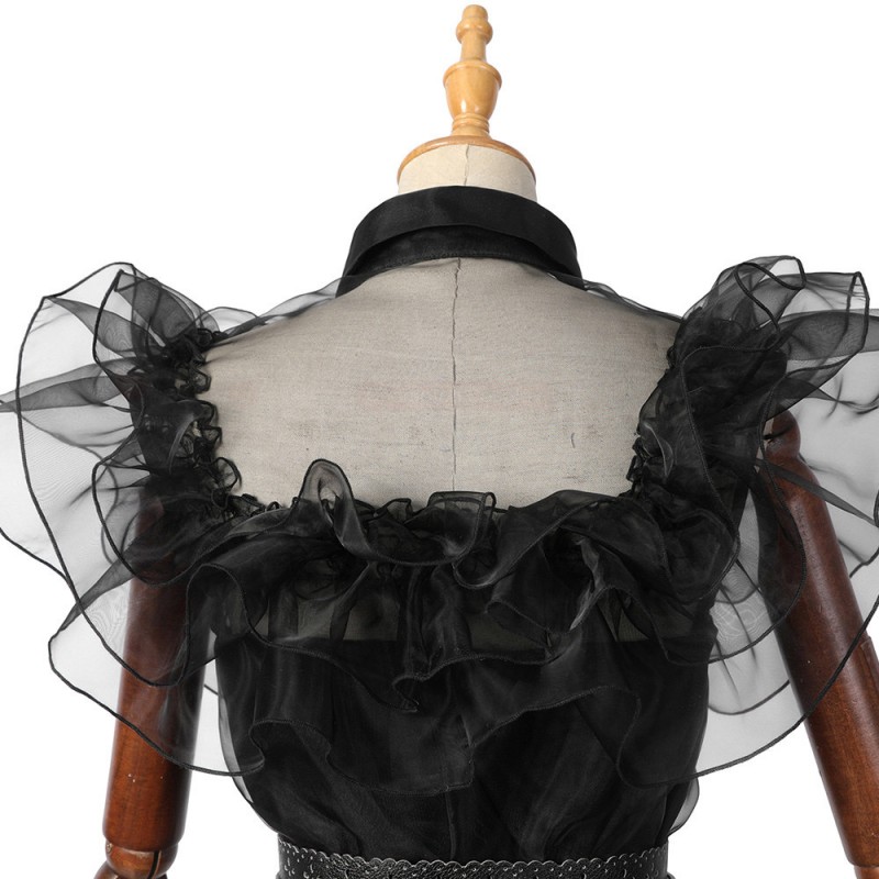 Wednesday Addams The Addams Cosplay Costumes Black Lace Dress