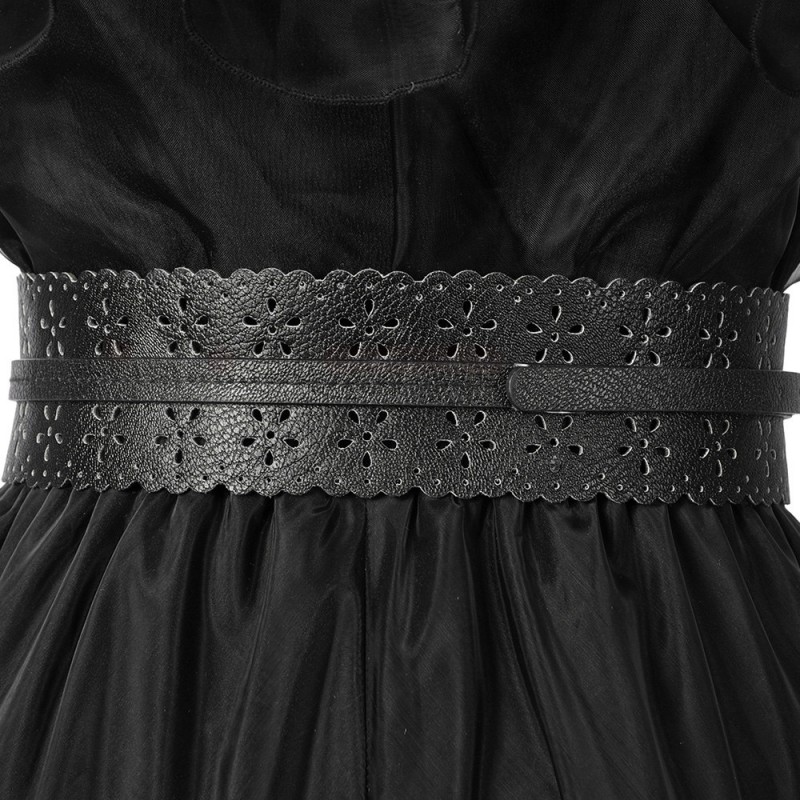 Wednesday Addams The Addams Cosplay Costumes Black Lace Dress