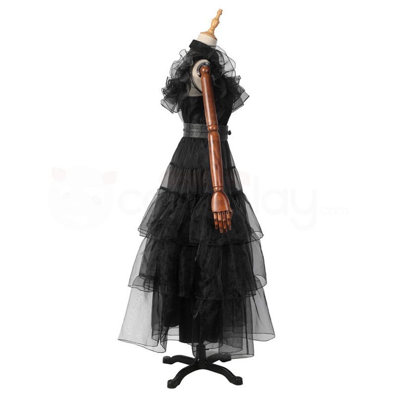 Wednesday Addams The Addams Cosplay Costumes Black Lace Dress
