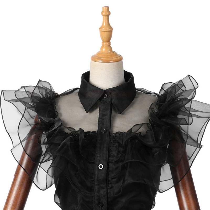 Wednesday Addams The Addams Cosplay Costumes Black Lace Dress