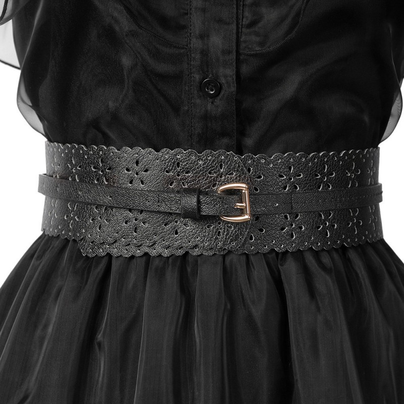 Wednesday Addams The Addams Cosplay Costumes Black Lace Dress