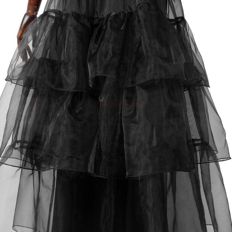 Wednesday Addams The Addams Cosplay Costumes Black Lace Dress
