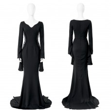 Morticia Addams Black Dress The Addams Family Cosplay Costumes