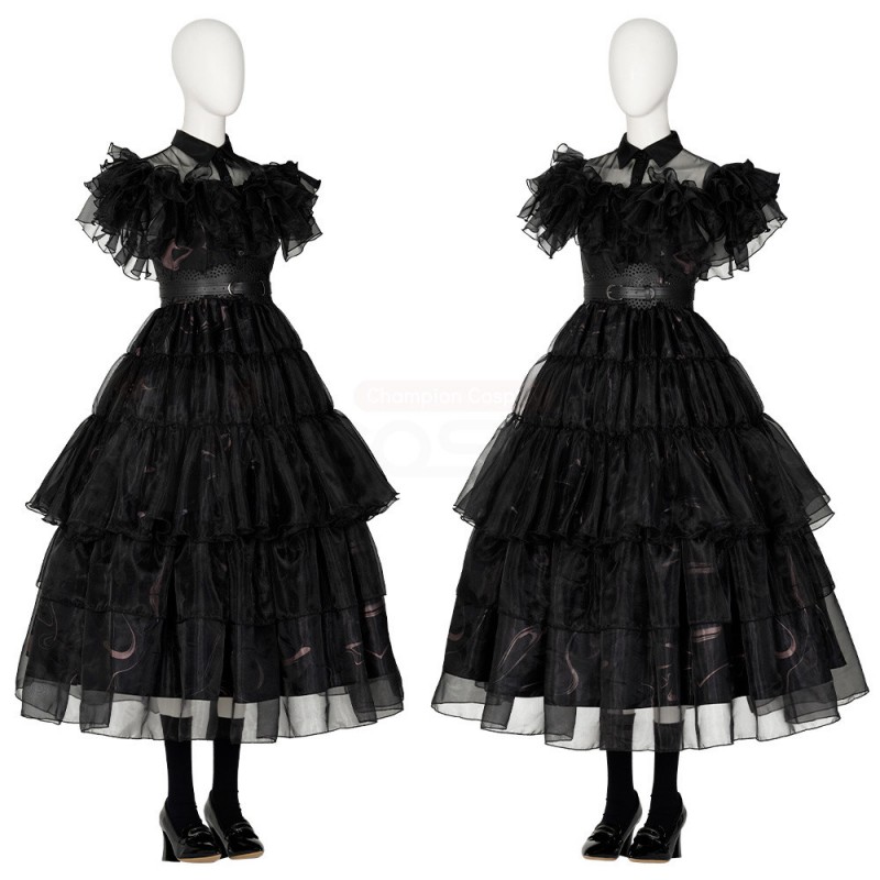 The Addams Family Black Dress Wednesday Addams Cosplay Costumes