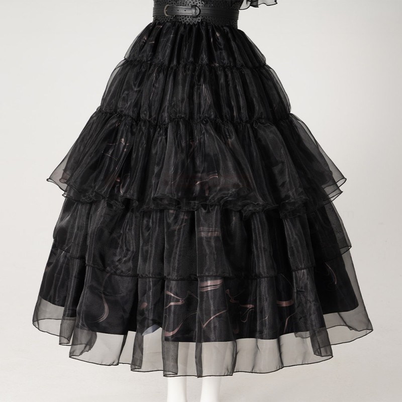 The Addams Family Black Dress Wednesday Addams Cosplay Costumes