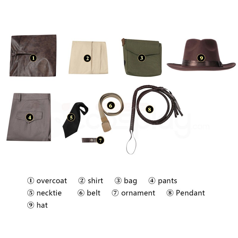 Indiana Jones 5 Cosplay Costumes Indiana Jones and the Dial of Destiny Halloween Suit