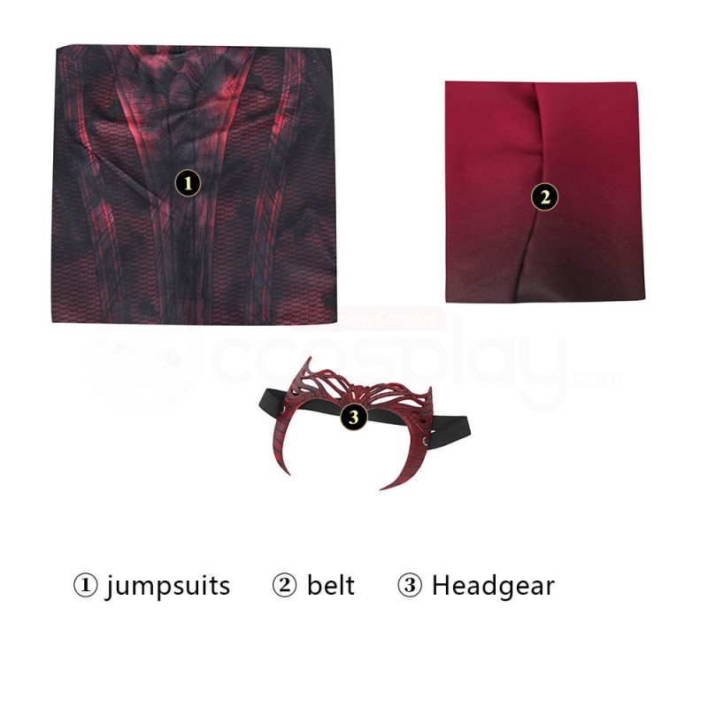 Wanda Maximoff Jumpsuit Doctor Strange in the Multiverse of Madness Scarlet Witch Cosplay Costumes