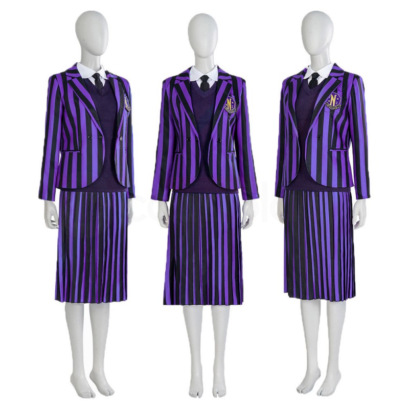 Wednesday Addams Nevermore Academy Girls Uniform Cosplay Costumes