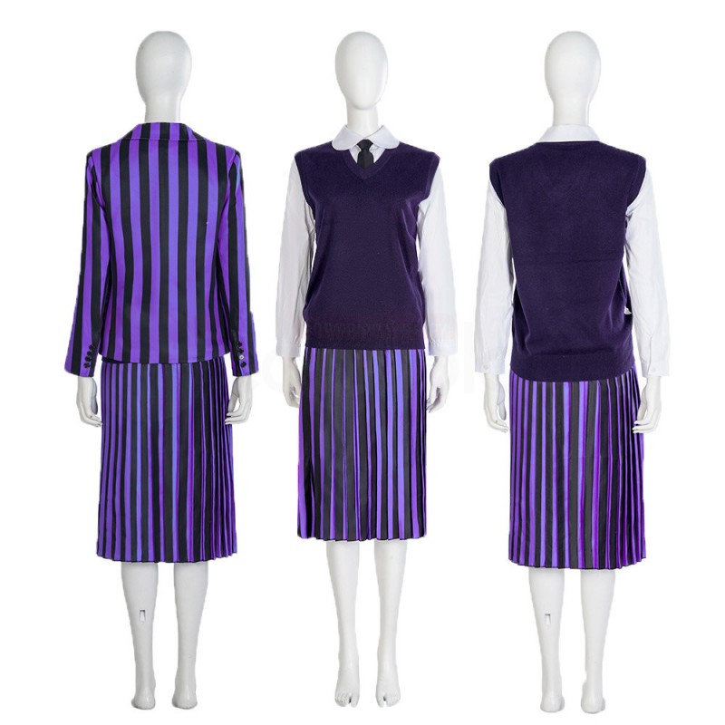 Wednesday Addams Nevermore Academy Girls Uniform Cosplay Costumes