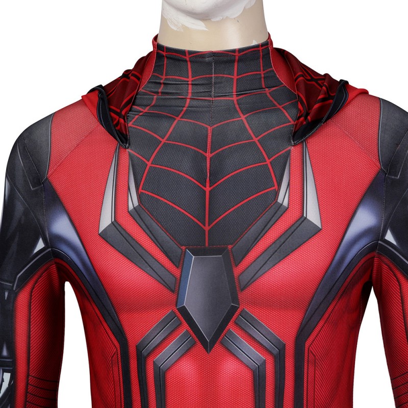 Miles Morales PS5 Crimson Cowl Suit Spider-Man Cosplay Costumes