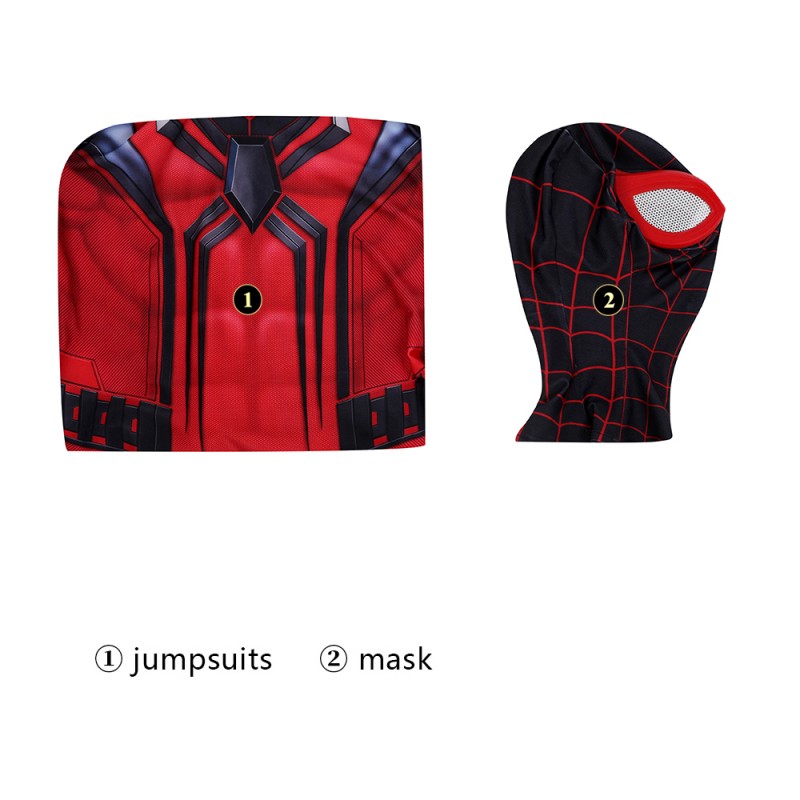 Miles Morales PS5 Crimson Cowl Suit Spider-Man Cosplay Costumes