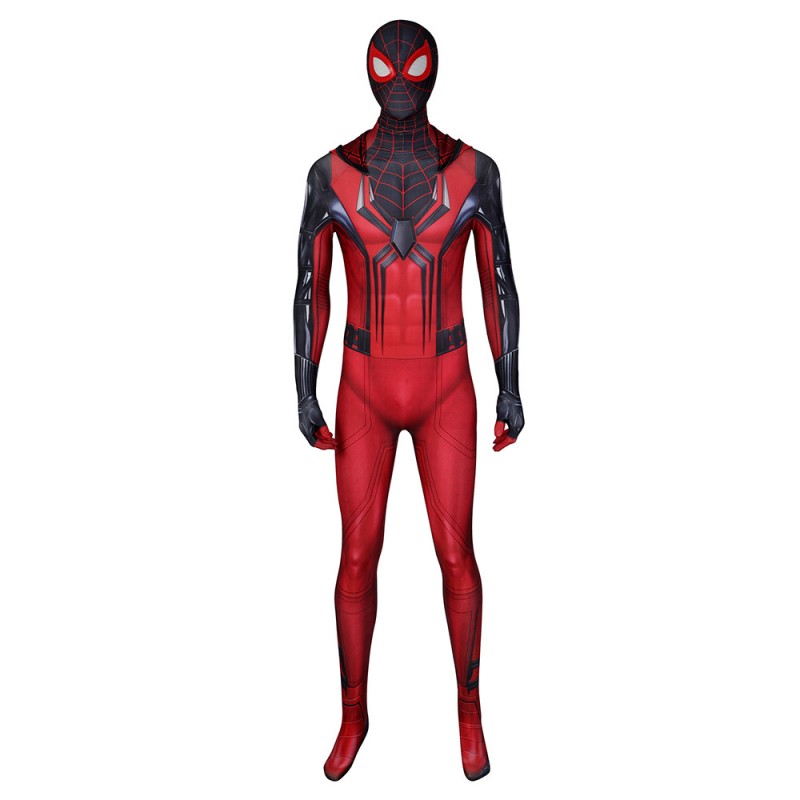 Miles Morales PS5 Crimson Cowl Suit Spider-Man Cosplay Costumes
