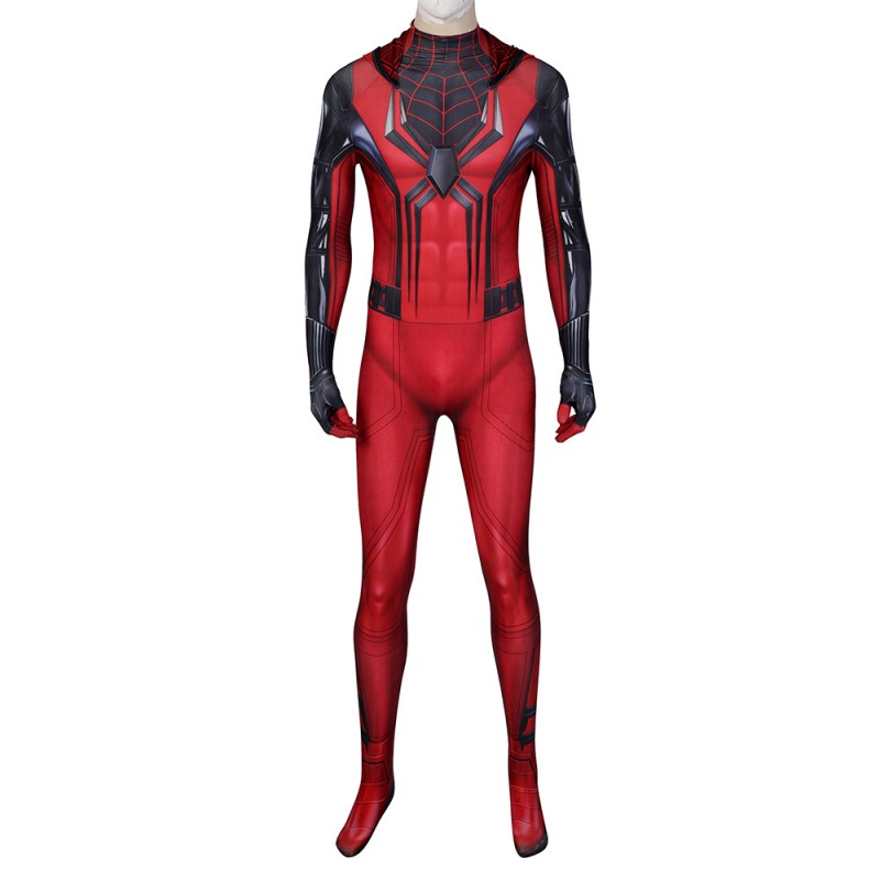 Miles Morales PS5 Crimson Cowl Suit Spider-Man Cosplay Costumes