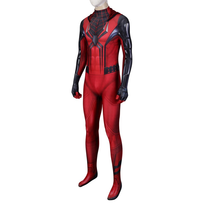 Miles Morales PS5 Crimson Cowl Suit Spider-Man Cosplay Costumes