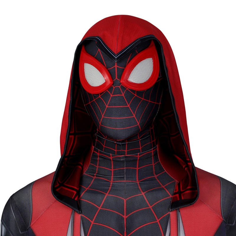 Miles Morales PS5 Crimson Cowl Suit Spider-Man Cosplay Costumes