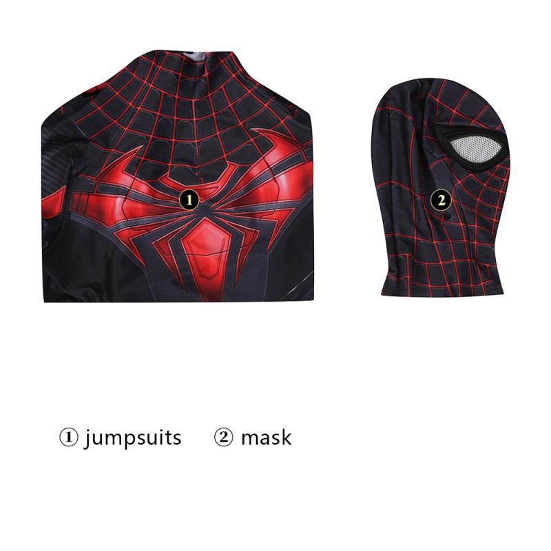 Spider-Man PS5 Miles Morales Cosplay Costumes Advanced Tech Halloween Suit