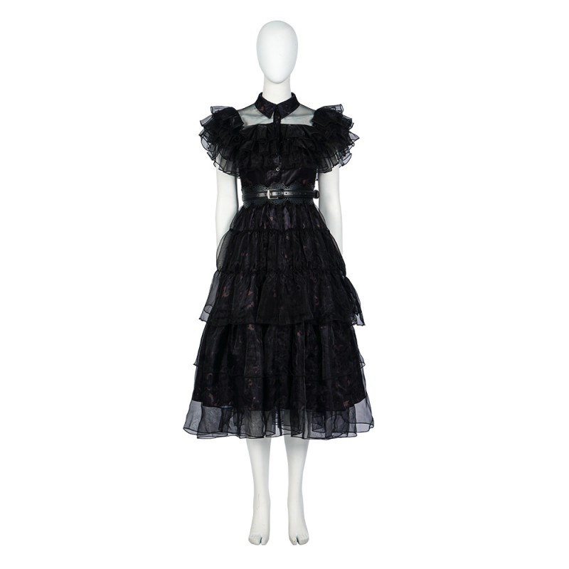 The Addams Family Cosplay Suit Wednesday Addams Black Dress Cosplay Costumes