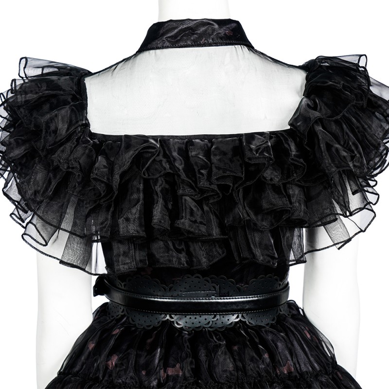 The Addams Family Cosplay Suit Wednesday Addams Black Dress Cosplay Costumes