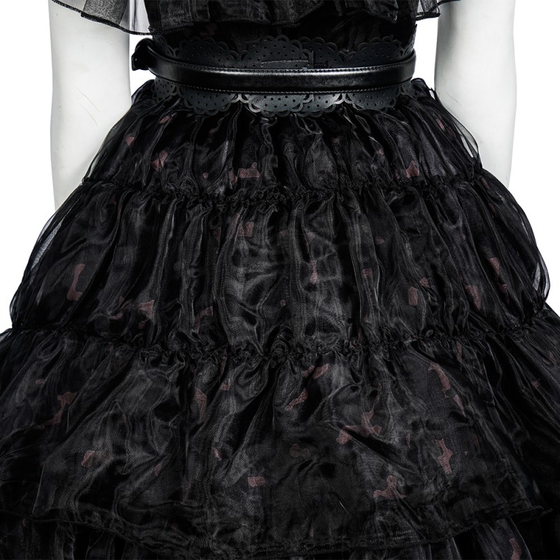 The Addams Family Cosplay Suit Wednesday Addams Black Dress Cosplay Costumes
