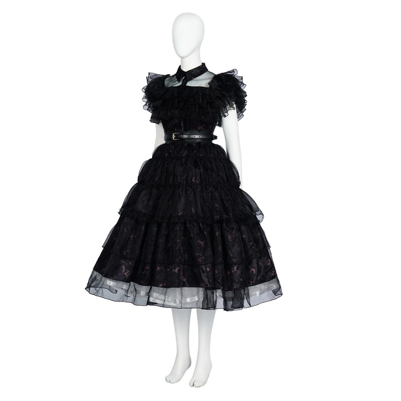 The Addams Family Cosplay Suit Wednesday Addams Black Dress Cosplay Costumes
