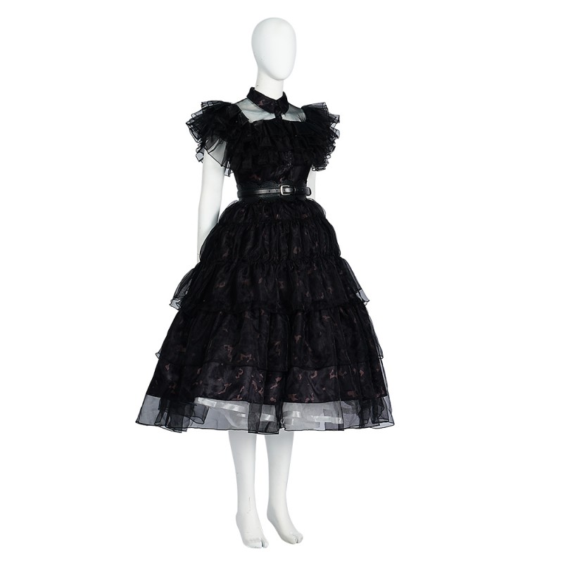 The Addams Family Cosplay Suit Wednesday Addams Black Dress Cosplay Costumes