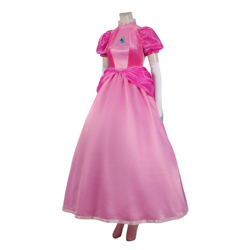 Princess Peach Dress Cosplay Costumes The Super Mario Bros Halloween Suit