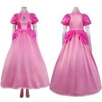 Princess Peach Dress Cosplay Costumes The Super Mario Bros Halloween Suit