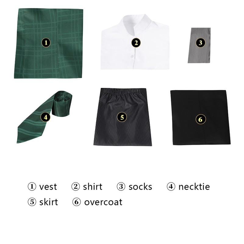 Hogwarts Legacy Girl Cosplay Costumes Slytherin Halloween Suit