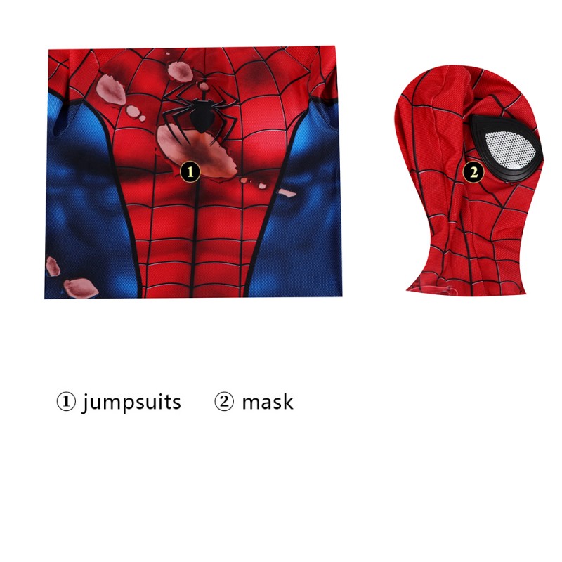 Kids Spider-Man PS5 Classic Jumpsuit Damaged Edition Cosplay Costumes