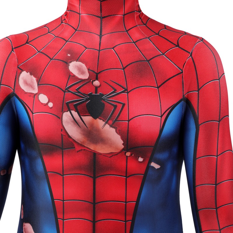 Kids Spider-Man PS5 Classic Jumpsuit Damaged Edition Cosplay Costumes