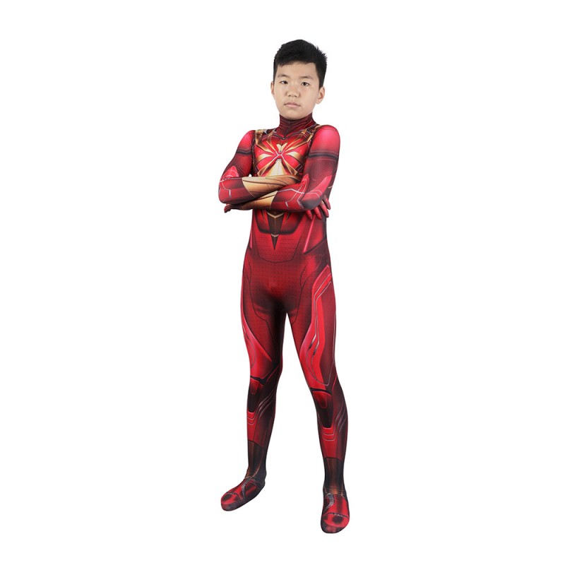 Kids Iron Spider Armor Cosplay Costumes Spiderman Red Suit