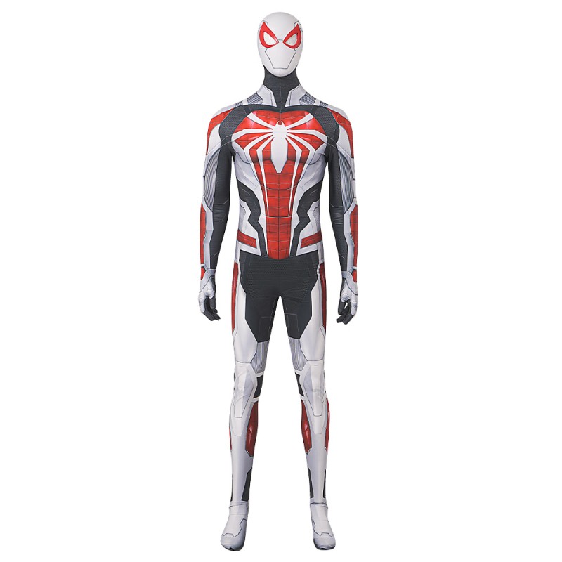 2023 Spiderman PS4 White Armor Jumpsuit Cosplay Costume