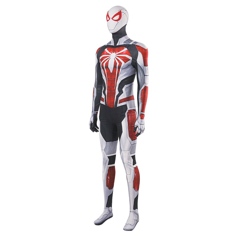 2023 Spiderman PS4 White Armor Jumpsuit Cosplay Costume