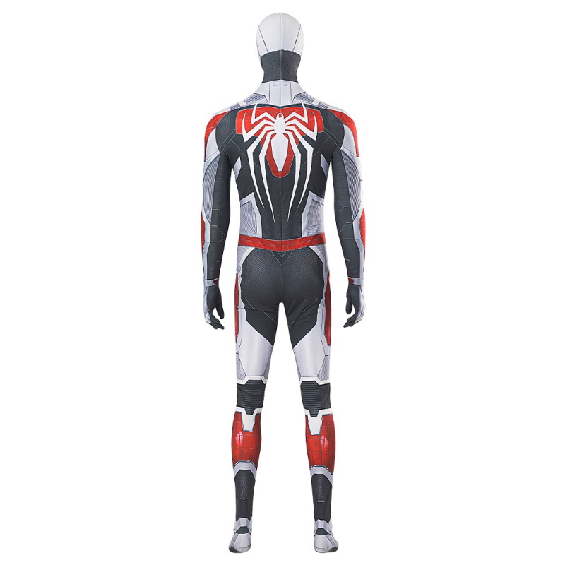 2023 Spiderman PS4 White Armor Jumpsuit Cosplay Costume