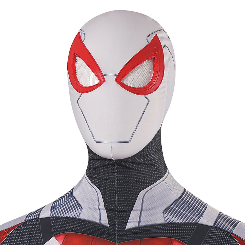 2023 Spiderman PS4 White Armor Jumpsuit Cosplay Costume